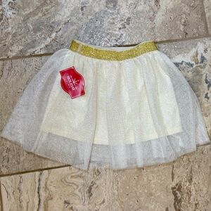 NWT size XS Holiday Time White and Gold Skirt